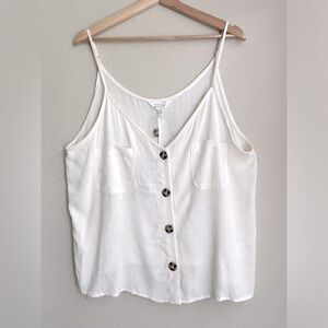 Market & Spruce Elsa Ivory Front Button Cami Tank NWT